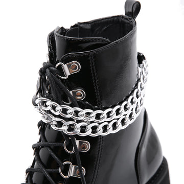 Large-Size Women's Shoe Chain New Thick-Soled Waterproof Table Women's Shoes Thick High Heel Short Boots High Quality Shoes